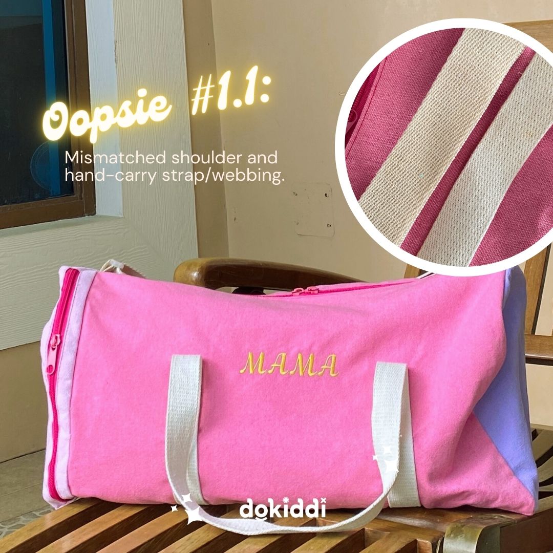 (NAME) Oopsie Daisy: Color Block Grown-Up Duffel Bag